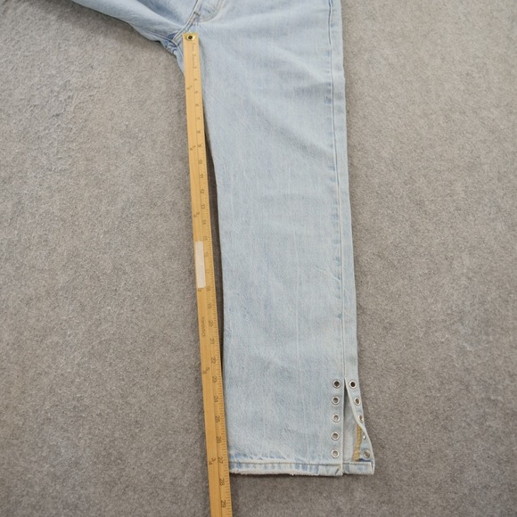 Levis Jeans Womens 29 501 Blue Crop Light Wash Mid Rise Split Hem New - Picture 12 of 12